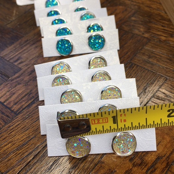 Yellow Faux Druzy Earrings - Picture 5 of 7